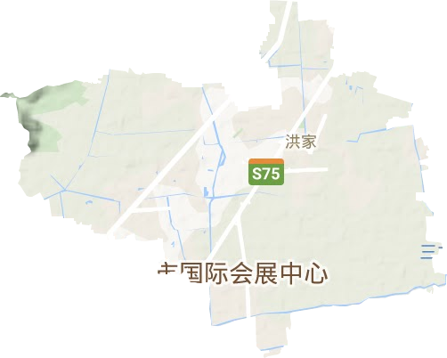洪家街道地形地图