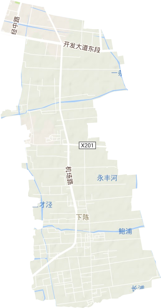 下陈街道地形地图