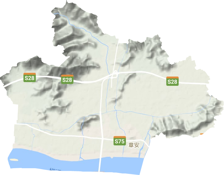 章安街道地形地图