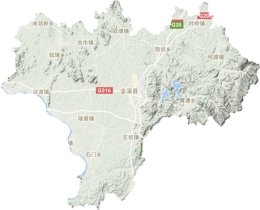 金溪县地形地图