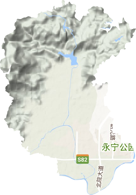 新前街道地形地图
