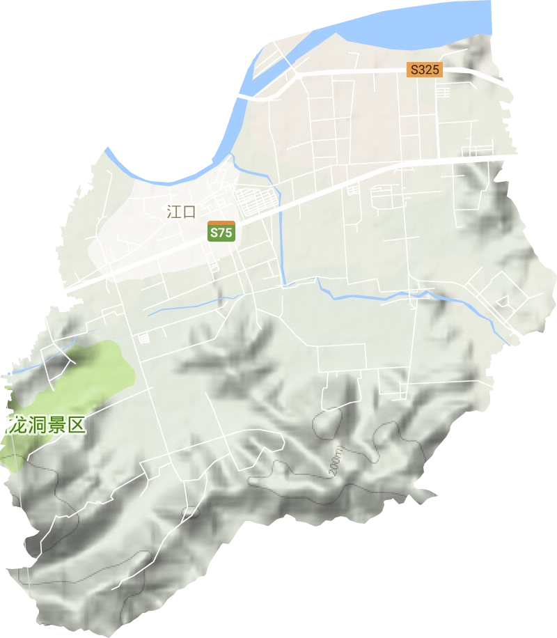 江口街道地形地图