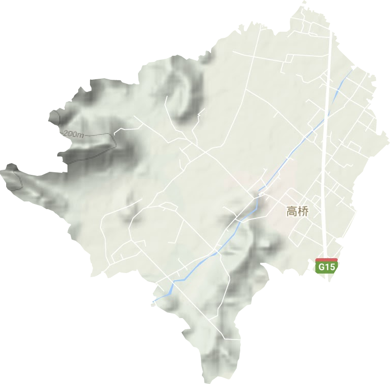 高桥街道地形地图