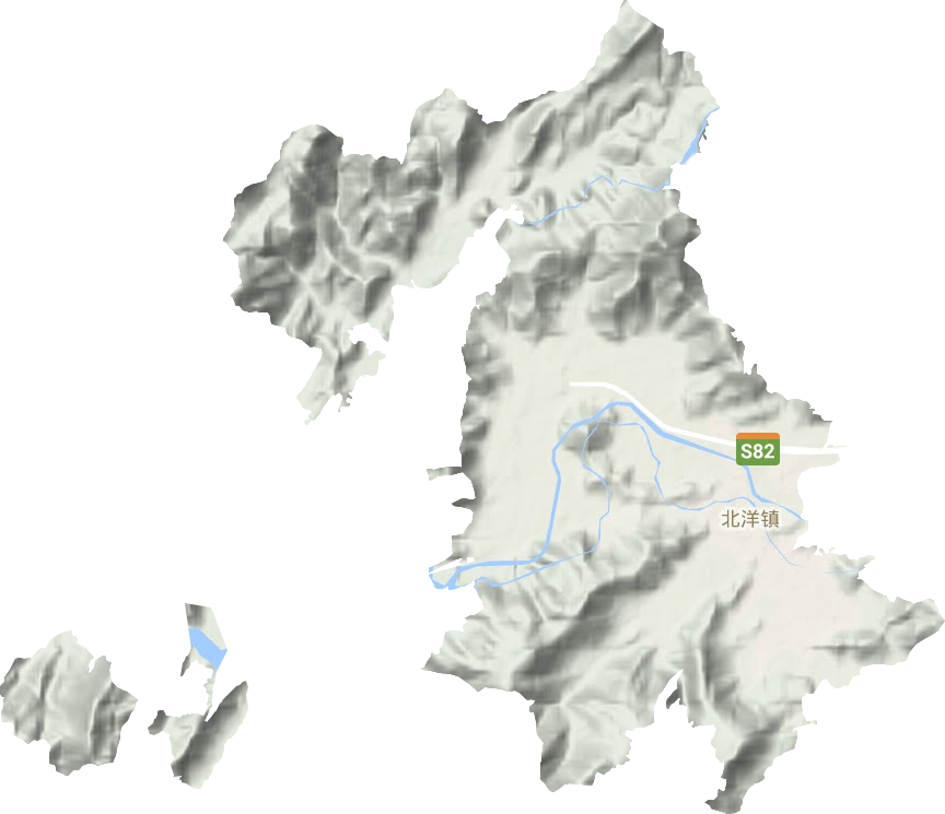 北洋镇地形地图