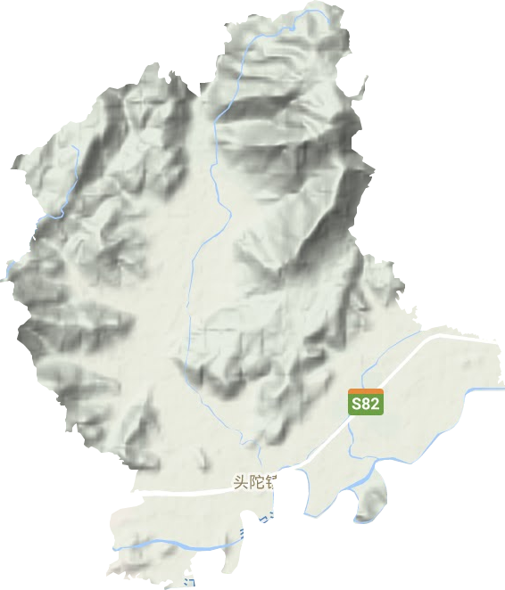 头陀镇地形地图