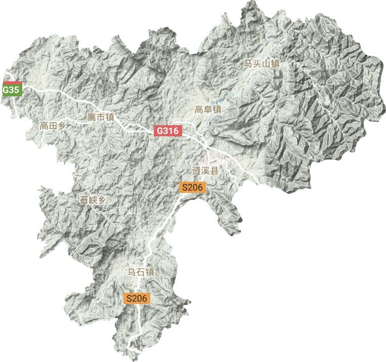 资溪县地形地图