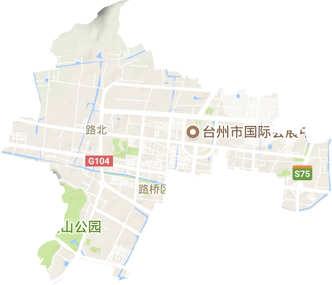 路北街道地形地图