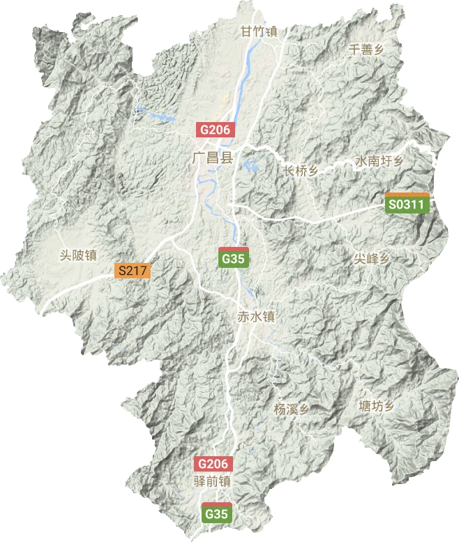 广昌县地形地图