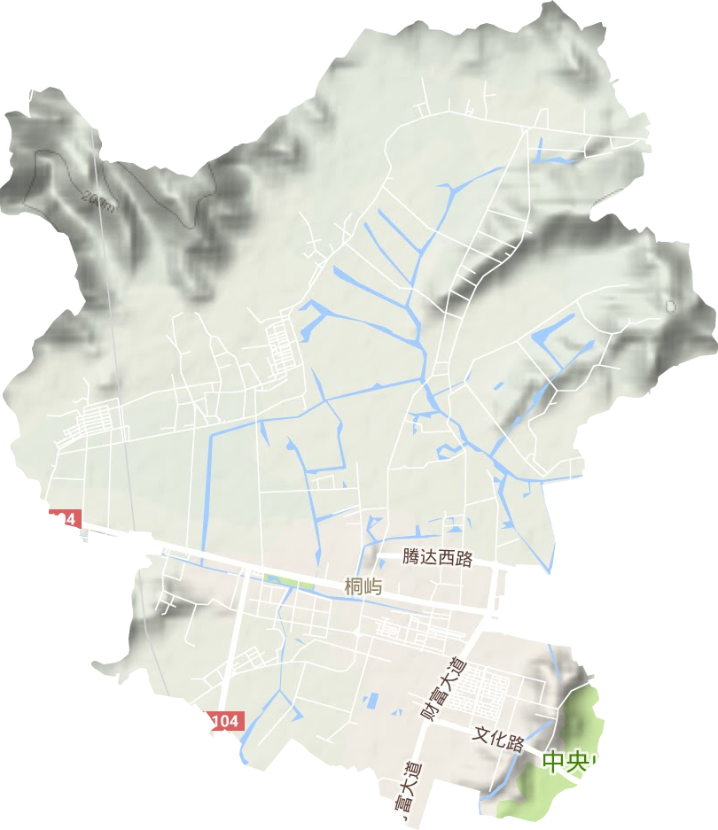 桐屿街道地形地图