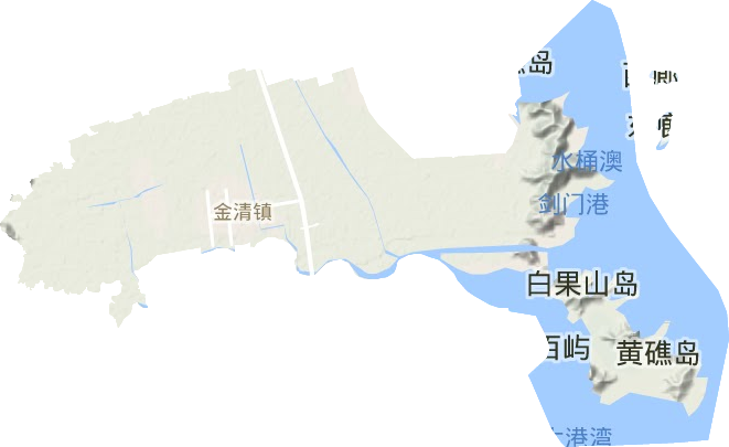 金清镇地形地图