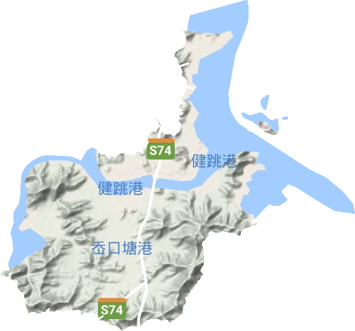 健跳镇地形地图