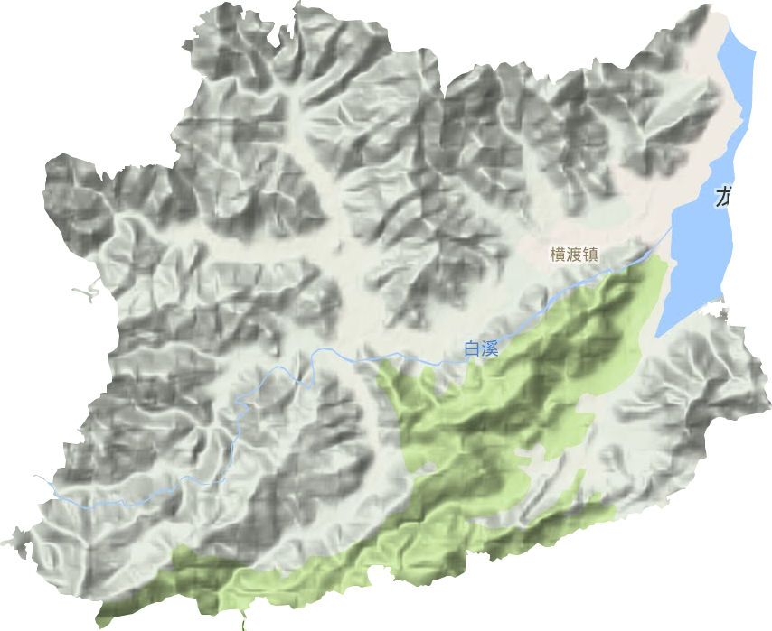 横渡镇地形地图