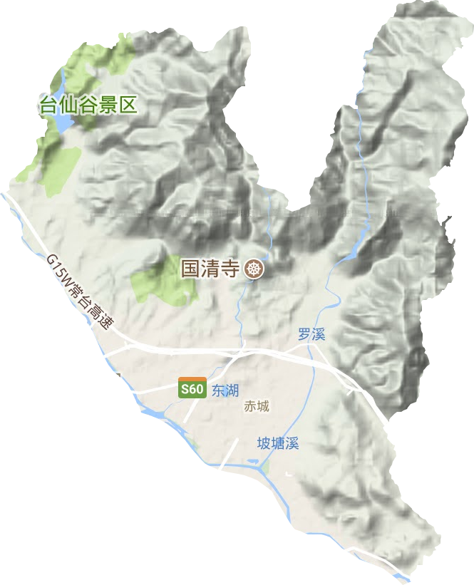 赤城街道地形地图