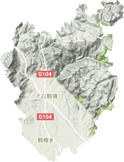 白鹤镇地形地图
