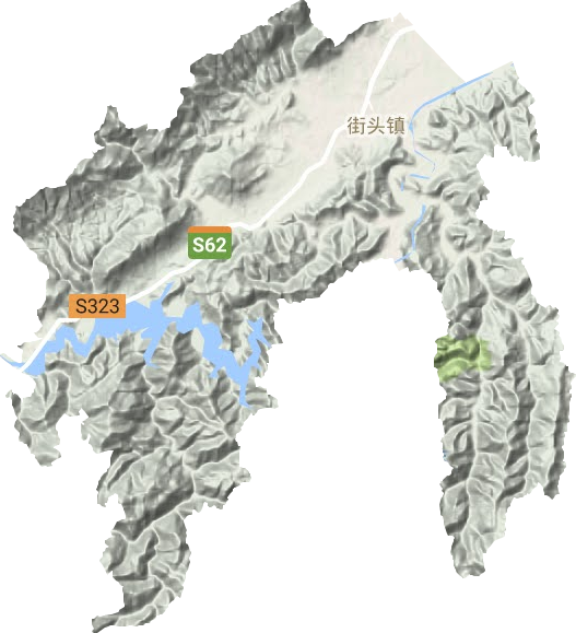 街头镇地形地图
