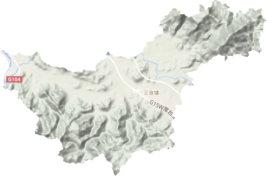 三合镇地形地图