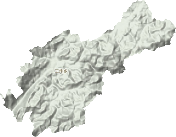 三州乡地形地图