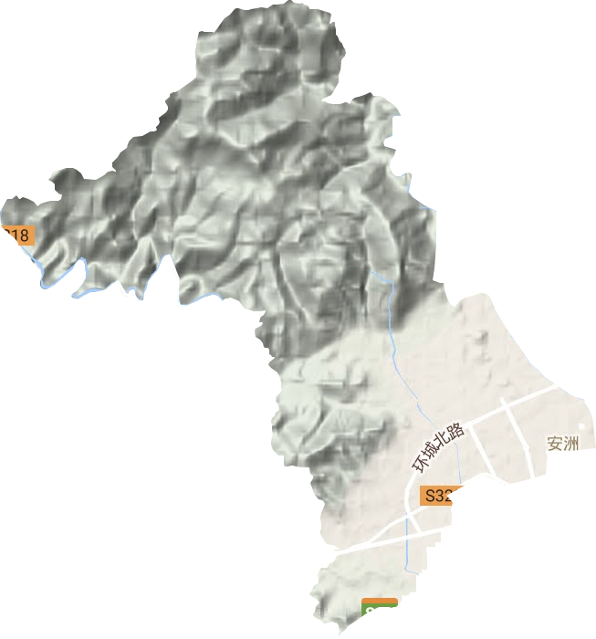 安洲街道地形地图