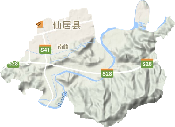 南峰街道地形地图