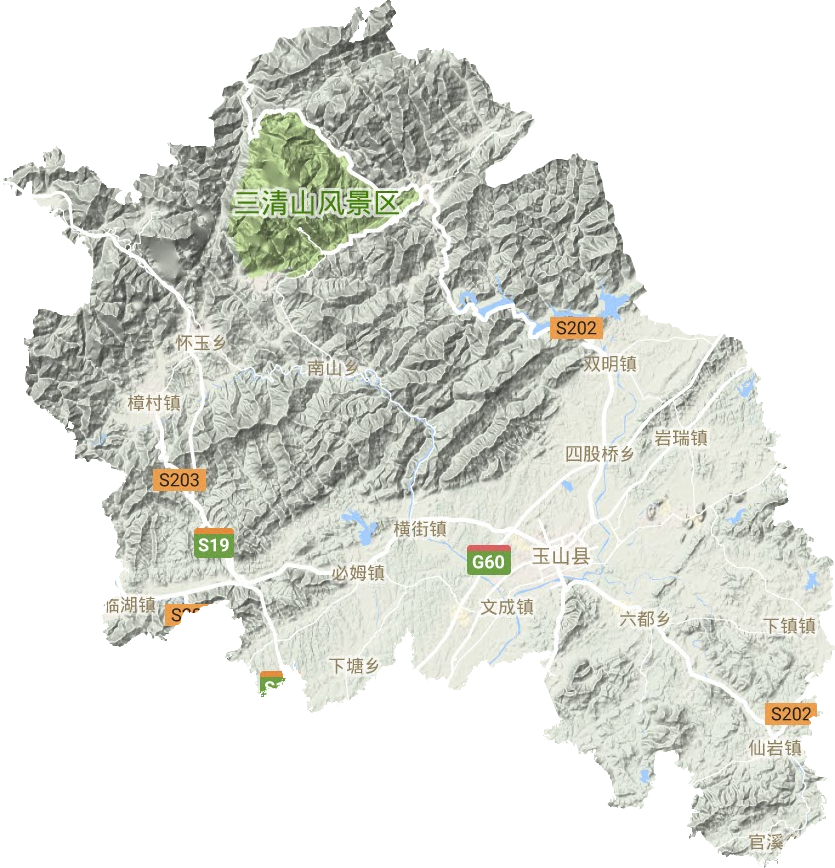玉山县地形地图