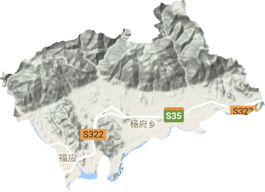 福应街道地形地图