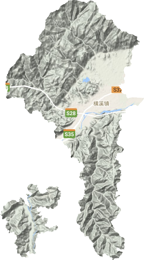 横溪镇地形地图