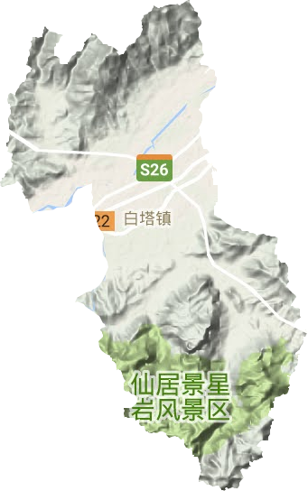 白塔镇地形地图