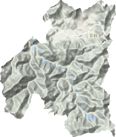 安岭乡地形地图
