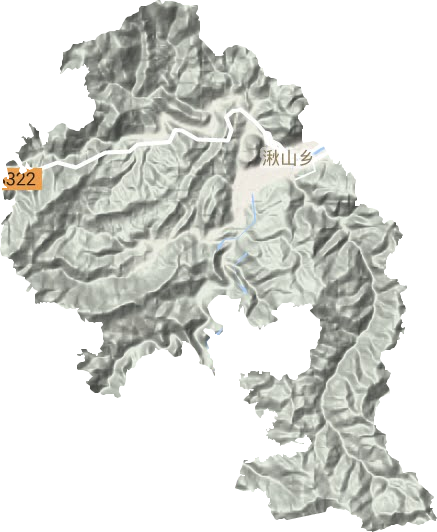 湫山乡地形地图