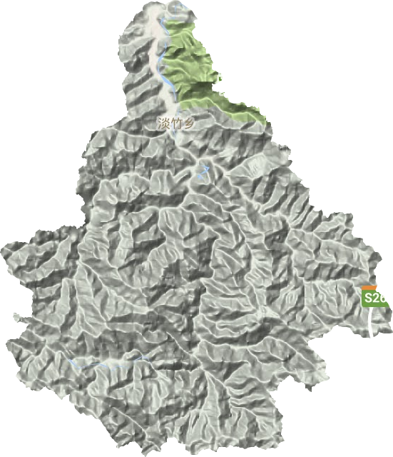 淡竹乡地形地图