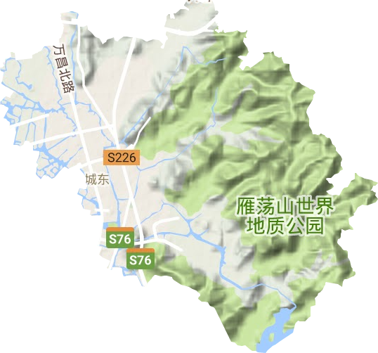 城东街道地形地图