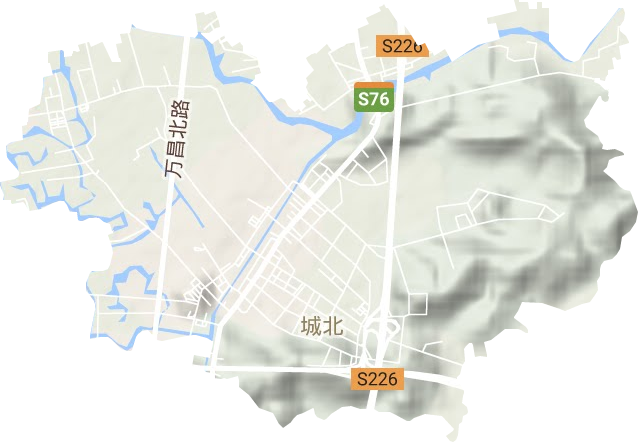 城北街道地形地图