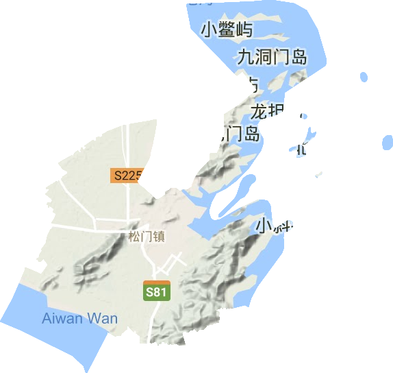 松门镇地形地图