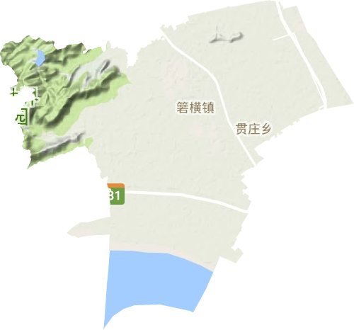 箬横镇地形地图