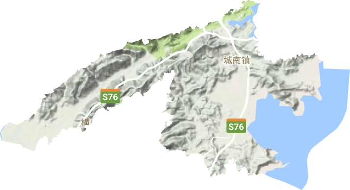 城南镇地形地图