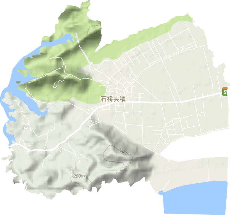 石桥头镇地形地图