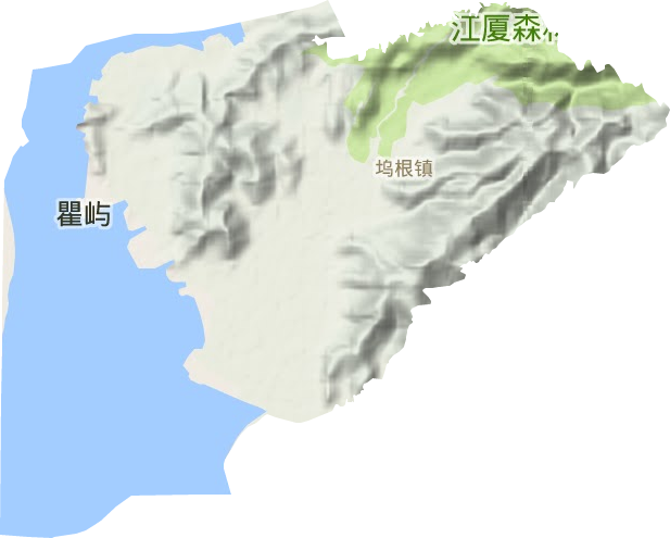 坞根镇地形地图