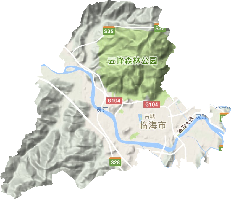 古城街道地形地图
