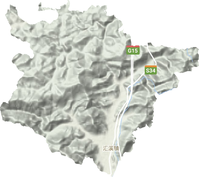 汇溪镇地形地图
