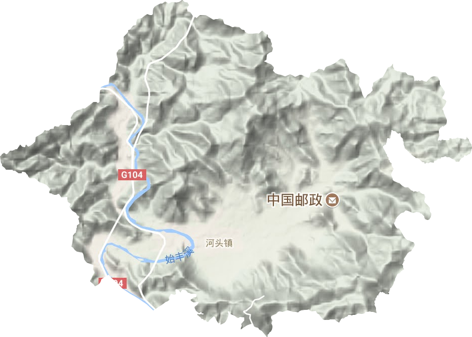 河头镇地形地图