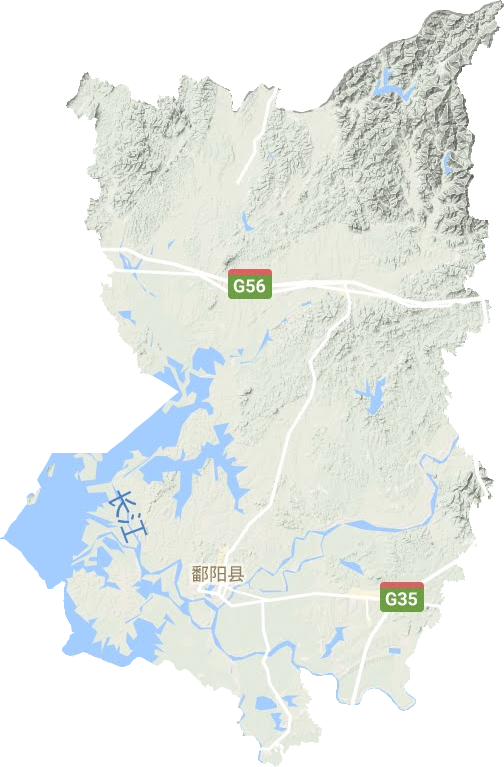 鄱阳县地形地图