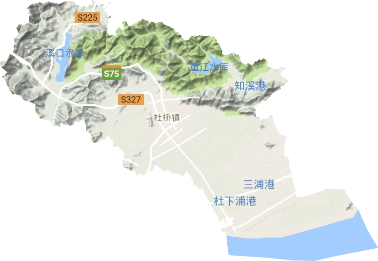 杜桥镇地形地图