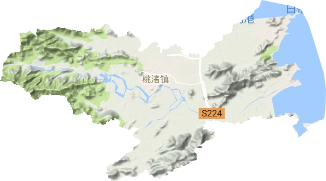 桃渚镇地形地图
