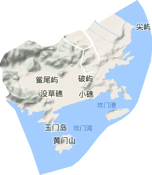 坎门街道地形地图