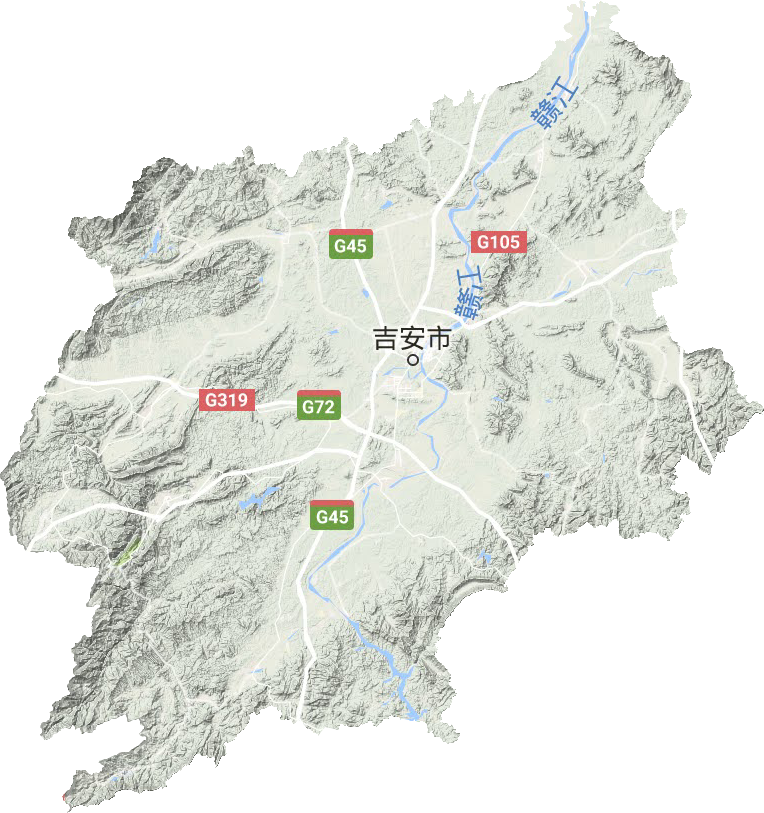 吉安市地形地图
