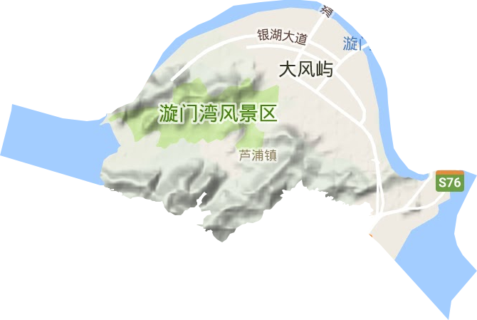 芦浦镇地形地图