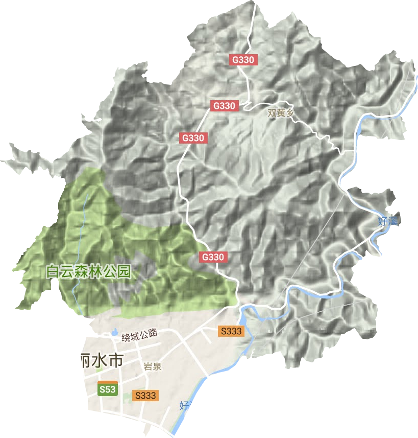 岩泉街道地形地图