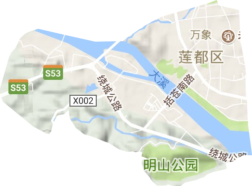 万象街道地形地图