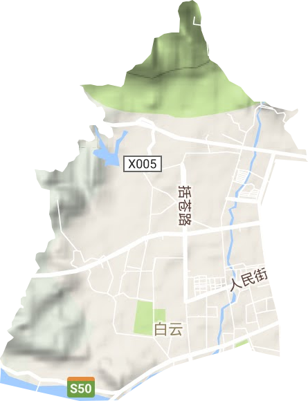白云街道地形地图