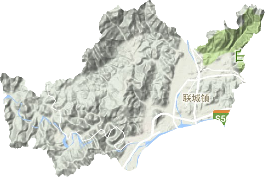 联城街道地形地图